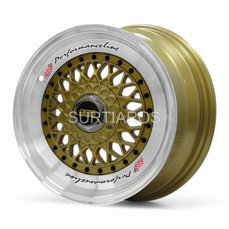 Aro 16x8" 10x100/114.3 ET15 CB73.1 Dorado con Labio Pulido y Remaches