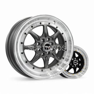 Aro 16x7" 8x100/114.3 ET30 CB73.1 Gris Oscuro con Labio Pulido y Remaches