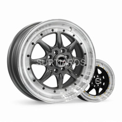 Aro 16x7" 8x100/114.3 ET30 CB73.1 Gris Oscuro con Labio Pulido y Remaches