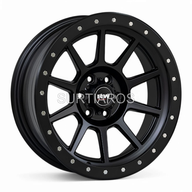 Aro 17x9" 6x114.3 ET-12 CB66.1 Negro Mate con Remaches