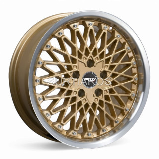 Aro 17x7.5" 5x114.3 ET35 CB73.1 Dorado con Labio Pulido y Remaches