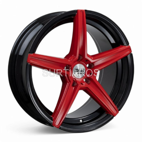 Aro 18x8.5" 5x114.3 ET45 CB73.1 Negro con Detalle Rojo