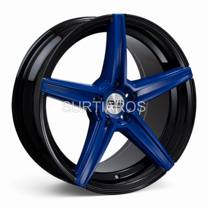 Aro 18x8.5" 5x114.3 ET45 CB73.1 Negro con Detalle Azul