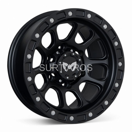 Aro 15x8" 6x139.7 ET0 CB110 Negro Mate con Remaches
