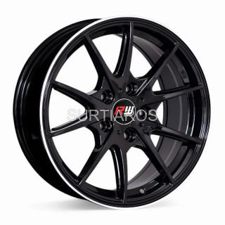 Aro 16x7" 5x114.3 ET35 CB73.1 Negro con Línea Pulida