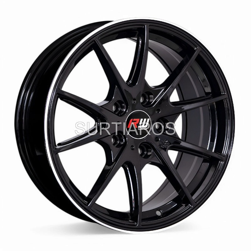 Aro 16x7" 5x114.3 ET35 CB73.1 Negro con Línea Pulida