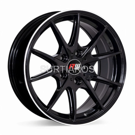 Aro 16x7" 5x114.3 ET35 CB73.1 Negro con Línea Pulida