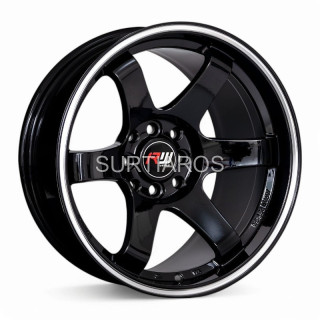 Aro 16x9" 8x100/114.3 ET5 CB73.1 Negro con Línea Pulida