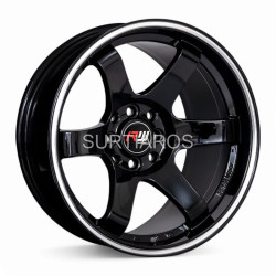 Aro 16x9" 8x100/114.3 ET5 CB73.1 Negro con Línea Pulida