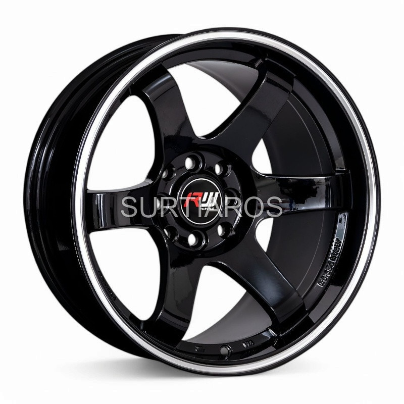 Aro 16x9" 8x100/114.3 ET5 CB73.1 Negro con Línea Pulida
