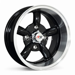 Aro 13x7" 4x114.3 ET-7 CB73.1 Negro con Labio Pulido