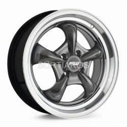 Aro 16x7.5" 4x100 ET35 CB73.1 Hiper Negro con Labio Pulido
