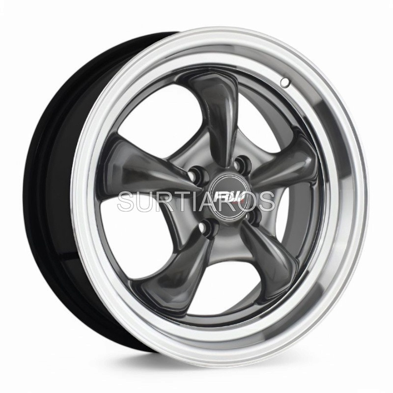 Aro 16x7.5" 4x100 ET35 CB73.1 Hiper Negro con Labio Pulido