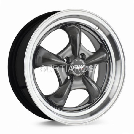 Aro 16x7.5" 4x100 ET35 CB73.1 Hiper Negro con Labio Pulido