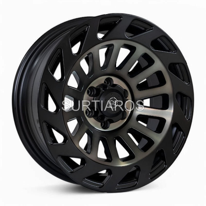 Aro 17x9" 6x114.3 ET0 CB66.1 Negro Mate con Aro y Centro Gris Oscuro