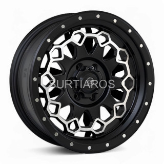 Aro 17x9" 6x114.3 ET0 CB66.1 Negro Mate Maquinado
