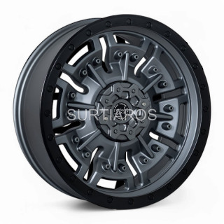 Aro 20x9" 12x135/139.7 ET0 CB106 Gris Oscuro con Aro Negro