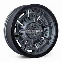 Aro 20x9" 12x135/139.7 ET0 CB106 Gris Oscuro con Aro Negro
