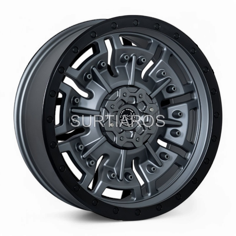 Aro 20x9" 12x135/139.7 ET0 CB106 Gris Oscuro con Aro Negro
