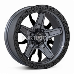Aro 17x9" 5x114.3 ET0 CB73.1 Negro Mate con Aro y Centro Gris Oscuro