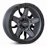 Aro 17x9" 5x114.3 ET0 CB73.1 Negro Mate con Aro y Centro Gris Oscuro
