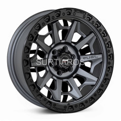 Aro 17x9" 6x114.3 ET0 CB66.1 Negro Mate con Aro y Centro Gris Oscuro