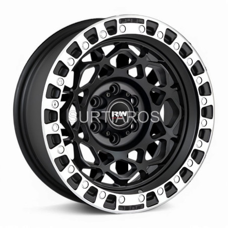Aro 16x8" 6x114.3 ET0 CB66.1 Negro Mate con Labio Pulido
