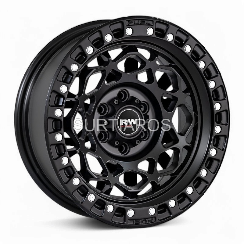Aro 16x8" 6x114.3 ET0 CB66.1 Negro Mate con Remaches