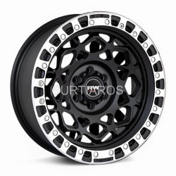 Aro 17x9" 6x114.3 ET0 CB66.1 Negro Mate con Labio Pulido y Remaches