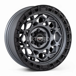 Aro 17x9" 6x114.3 ET0 CB66.1 Negro Mate con Aro y Centro Gris Oscuro