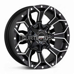 Aro 16x8" 6x114.3 ET10 CB66.1 Negro Maquinado con Tapa Grande