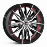Aro 15x7" 4x100 ET35 CB73.1 Negro Maquinado con Detalle Rojo