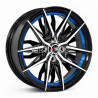 Aro 15x7" 4x100 ET35 CB73.1 Negro Maquinado con Detalle Azul