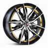 Aro 15x7" 4x100 ET35 CB73.1 Negro Maquinado con Detalle Dorado