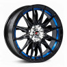 Aro 15x7" 8x100/114.3 ET35 CB73.1 Negro con Detalle Azul