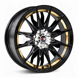 Aro 15x7" 8x100/114.3 ET35 CB73.1 Negro con Detalle Dorado