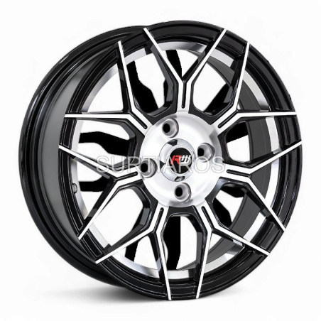 Aro 15x7" 4x100 ET35 CB73.1 Negro Maquinado con Detalle Pulido