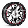 Aro 15x7" 4x100 ET35 CB73.1 Negro Maquinado con Detalle Rojo