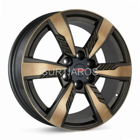 Aro 20x9" 6x139.7 ET20 CB106.5 Negro con Bronce Maquinado