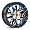 Aro 15x7" 4x100 ET35 CB73.1 Negro Maquinado con Detalle Azul