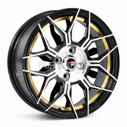 Aro 15x7" 4x100 ET35 CB73.1 Negro Maquinado con Detalle Dorado