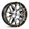 Aro 15x7" 4x100 ET35 CB73.1 Negro Maquinado con Detalle Dorado