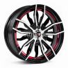 Aro 15x7" 4x100 ET35 CB73.1 Negro Maquinado con Detalle Rojo