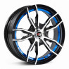 Aro 15x7" 4x100 ET35 CB73.1 Negro Maquinado con Detalle Azul