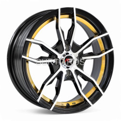 Aro 15x7" 4x100 ET35 CB73.1 Negro Maquinado con Detalle Dorado