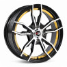 Aro 15x7" 4x100 ET35 CB73.1 Negro Maquinado con Detalle Dorado
