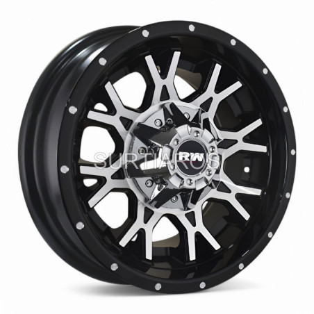 Aro 15x8" 10x114.3/127 ET-10 CB88.1 Negro Maquinado con Remaches