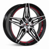 Aro 15x7" 4x100 ET35 CB73.1 Negro Maquinado con Detalle Rojo