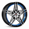 Aro 15x7" 4x100 ET35 CB73.1 Negro Maquinado con Detalle Azul