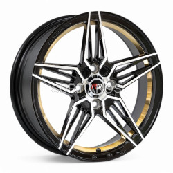 Aro 15x7" 4x100 ET35 CB73.1 Negro Maquinado con Detalle Dorado